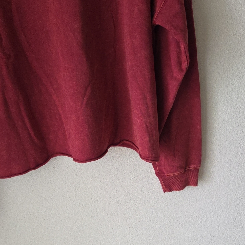 PRETTY REBEL Maroon Graphic Sweatshirt Sz L NWT Soft Cotton Blend Granola Girl - Picture 10 of 13